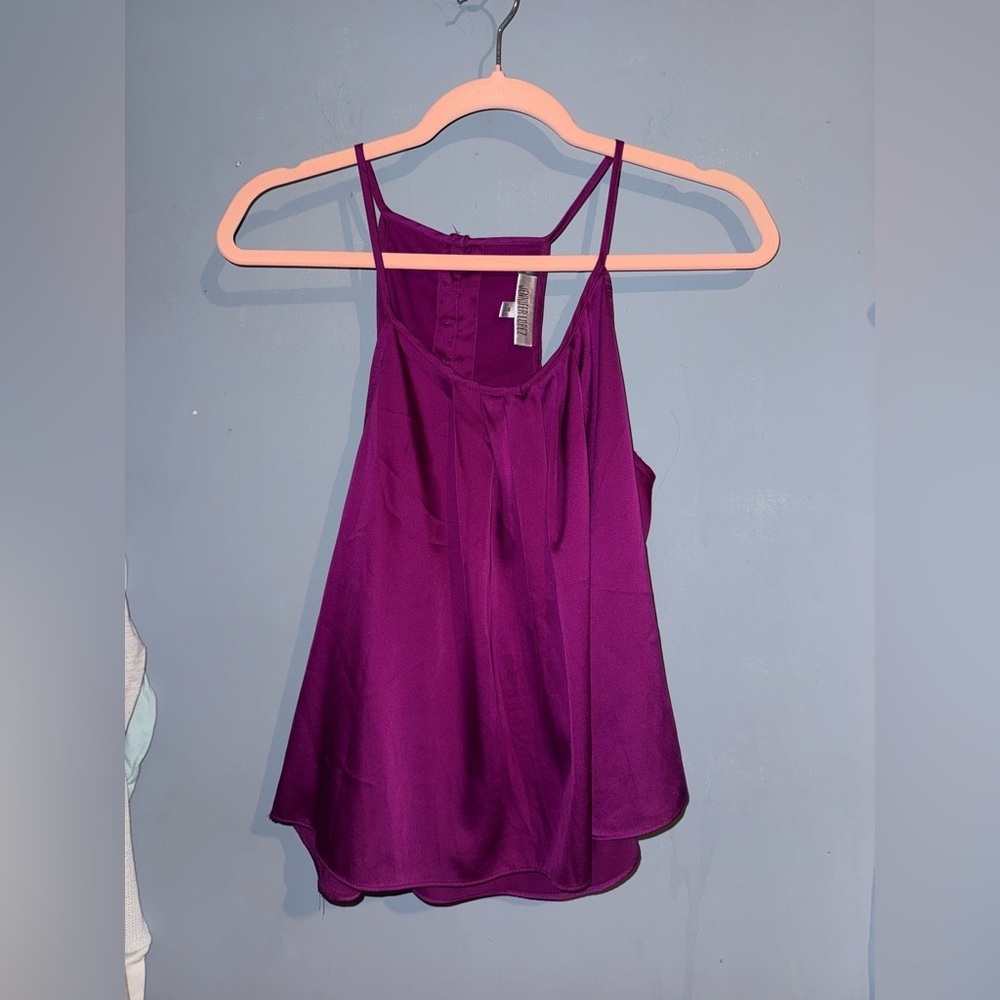 Jennifer Lopez Purple Satin Spaghetti-Strap Camisole